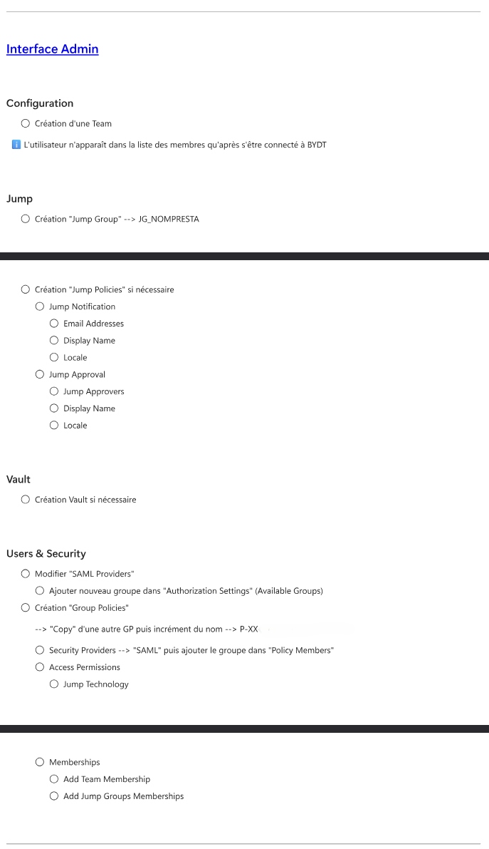 BeyondTrust Interface Admin